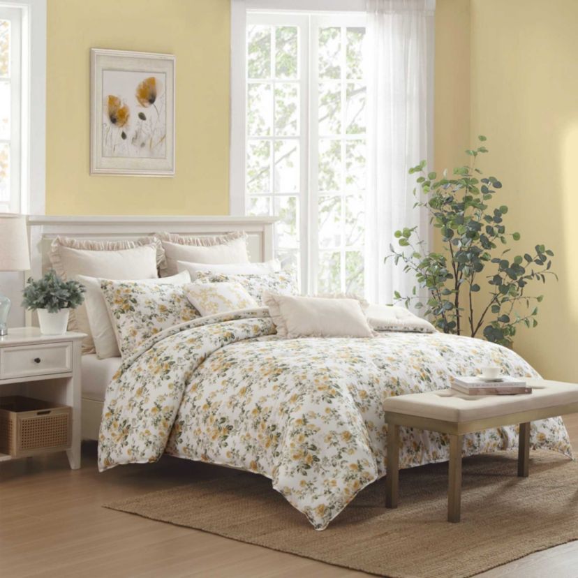 Roses Cotton Comforter Sham Bonus Set