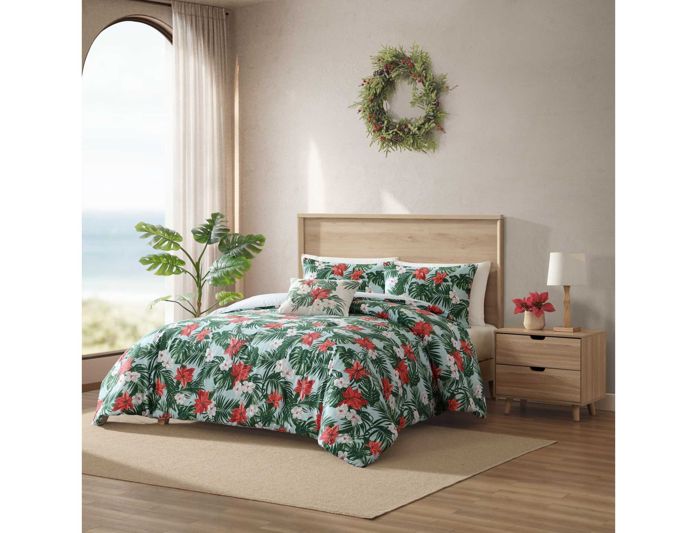 Festive Palms Cotton Comforter-Sham Set