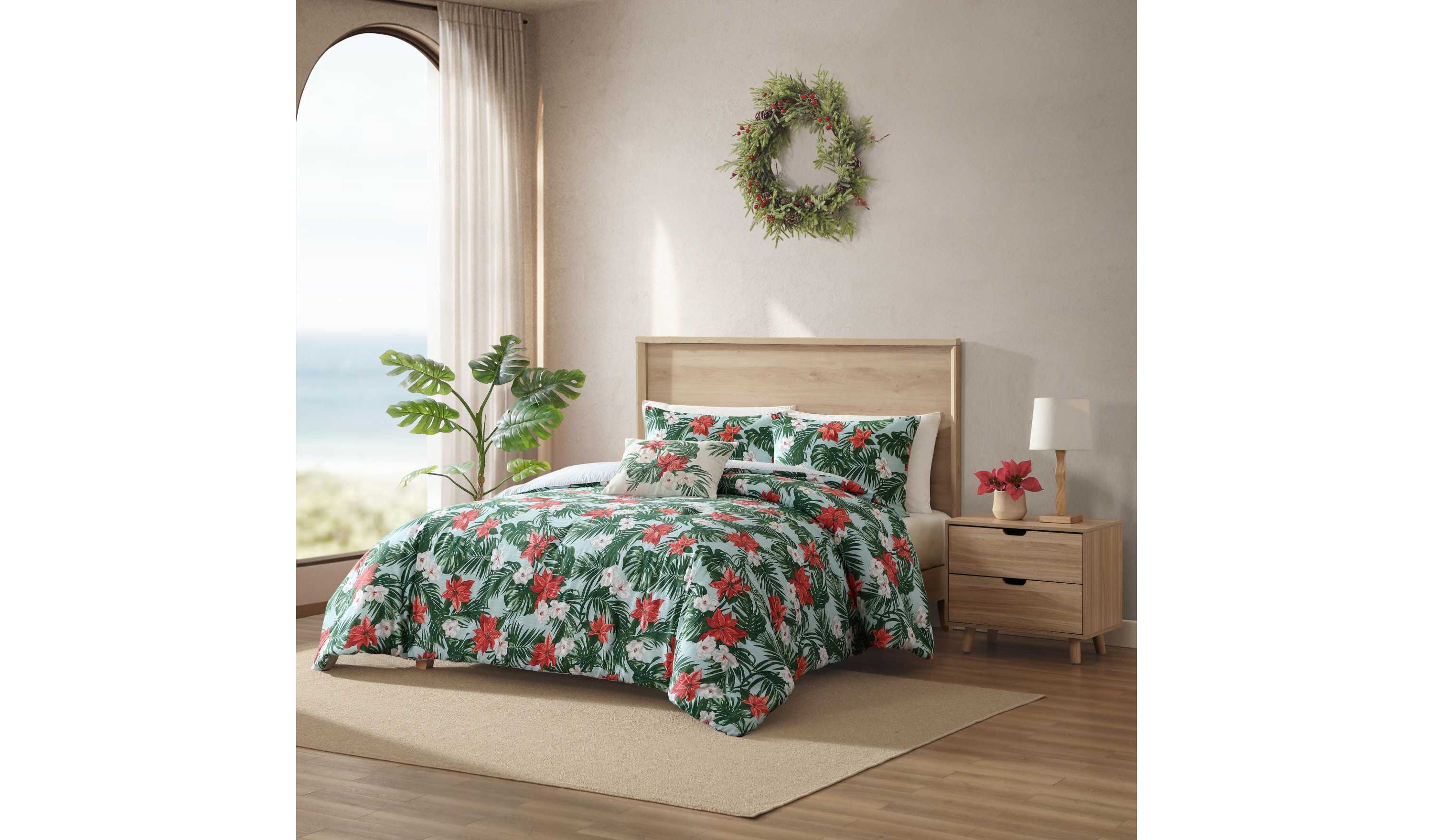 Festive Palms Cotton Comforter-Sham Set
