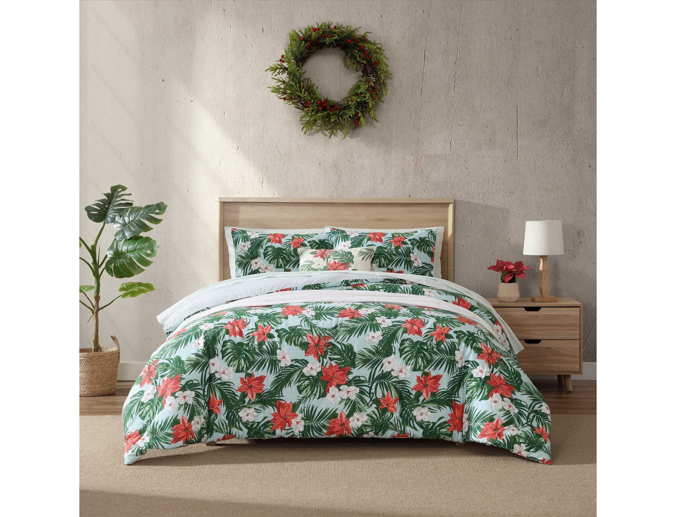 Festive Palms Cotton Comforter-Sham Set