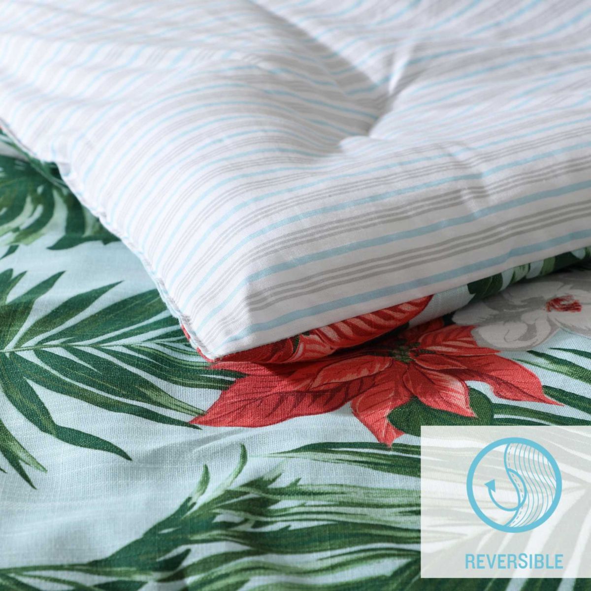 Festive Palms Cotton Comforter-Sham Set