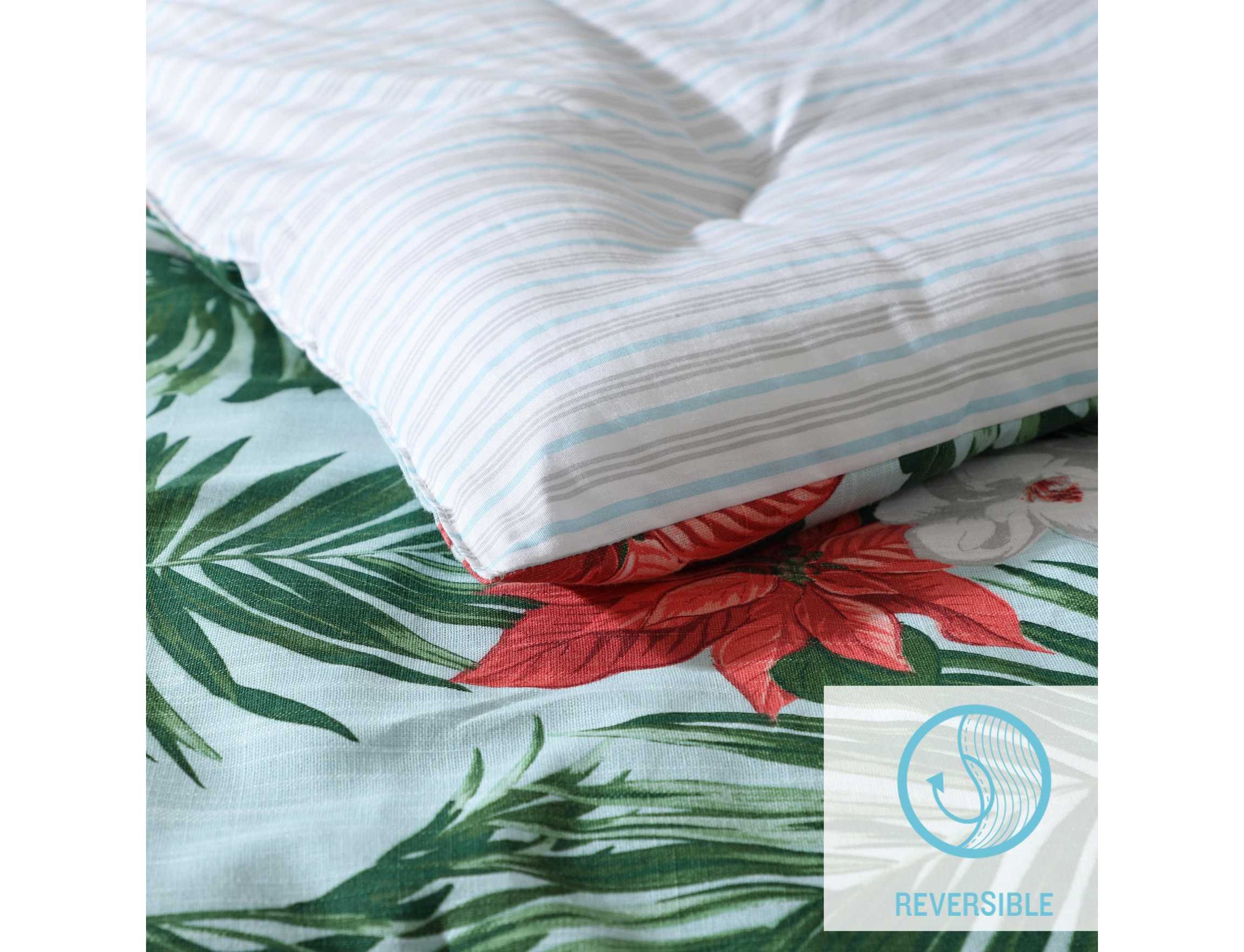 Festive Palms Cotton Comforter-Sham Set