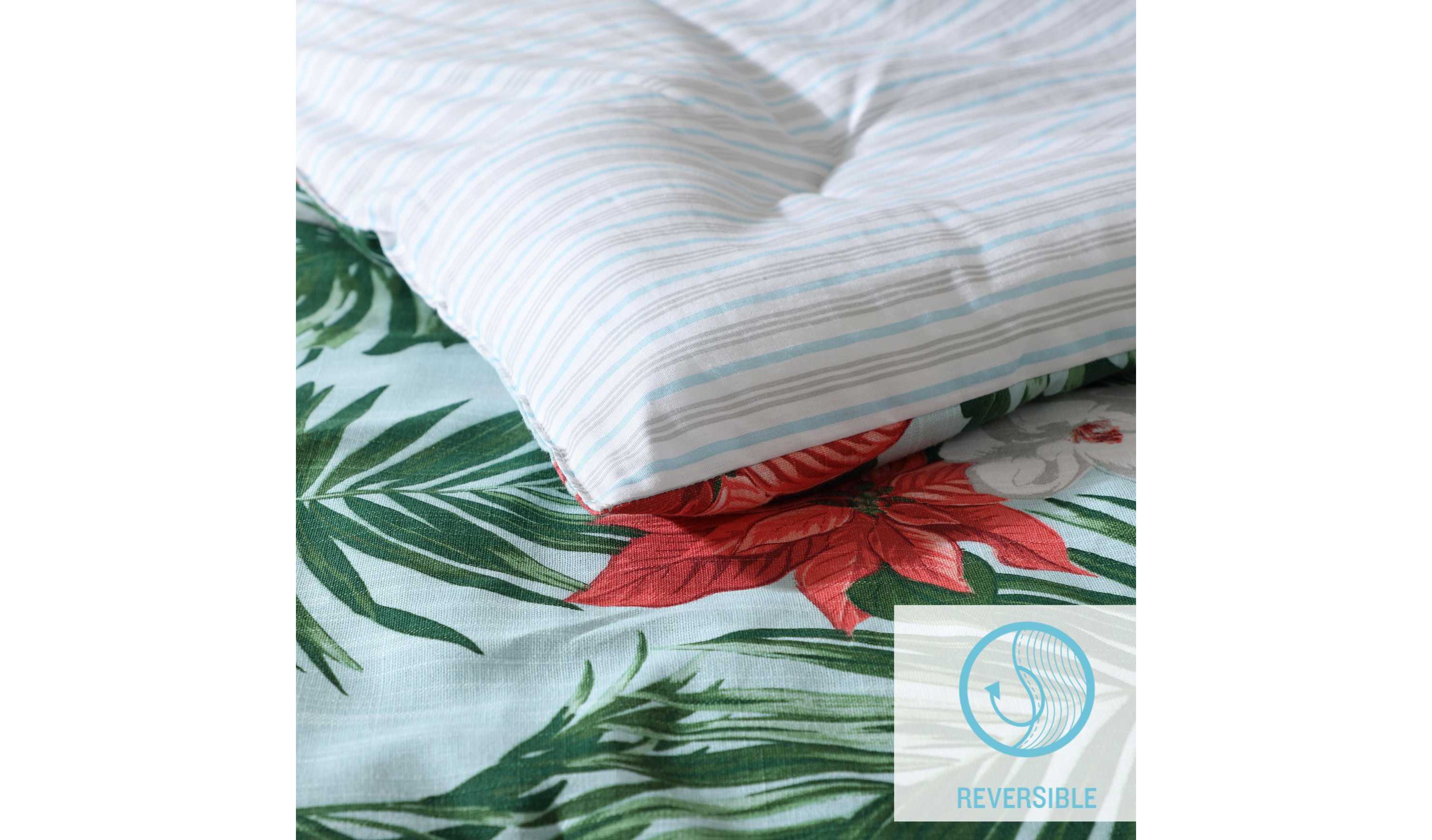 Festive Palms Cotton Comforter-Sham Set