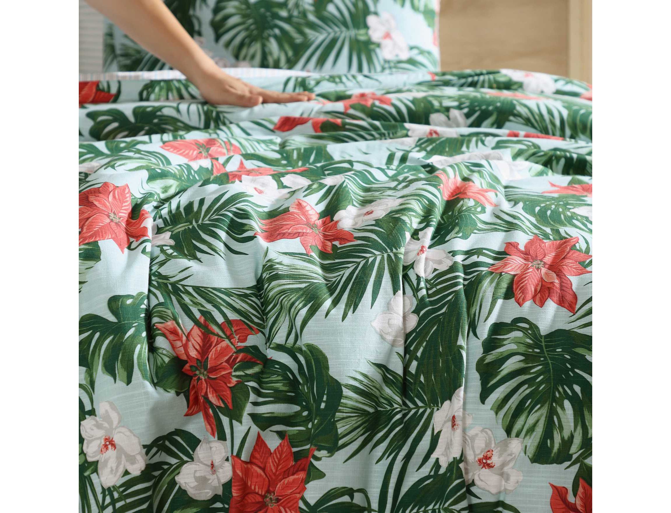 Festive Palms Cotton Comforter-Sham Set
