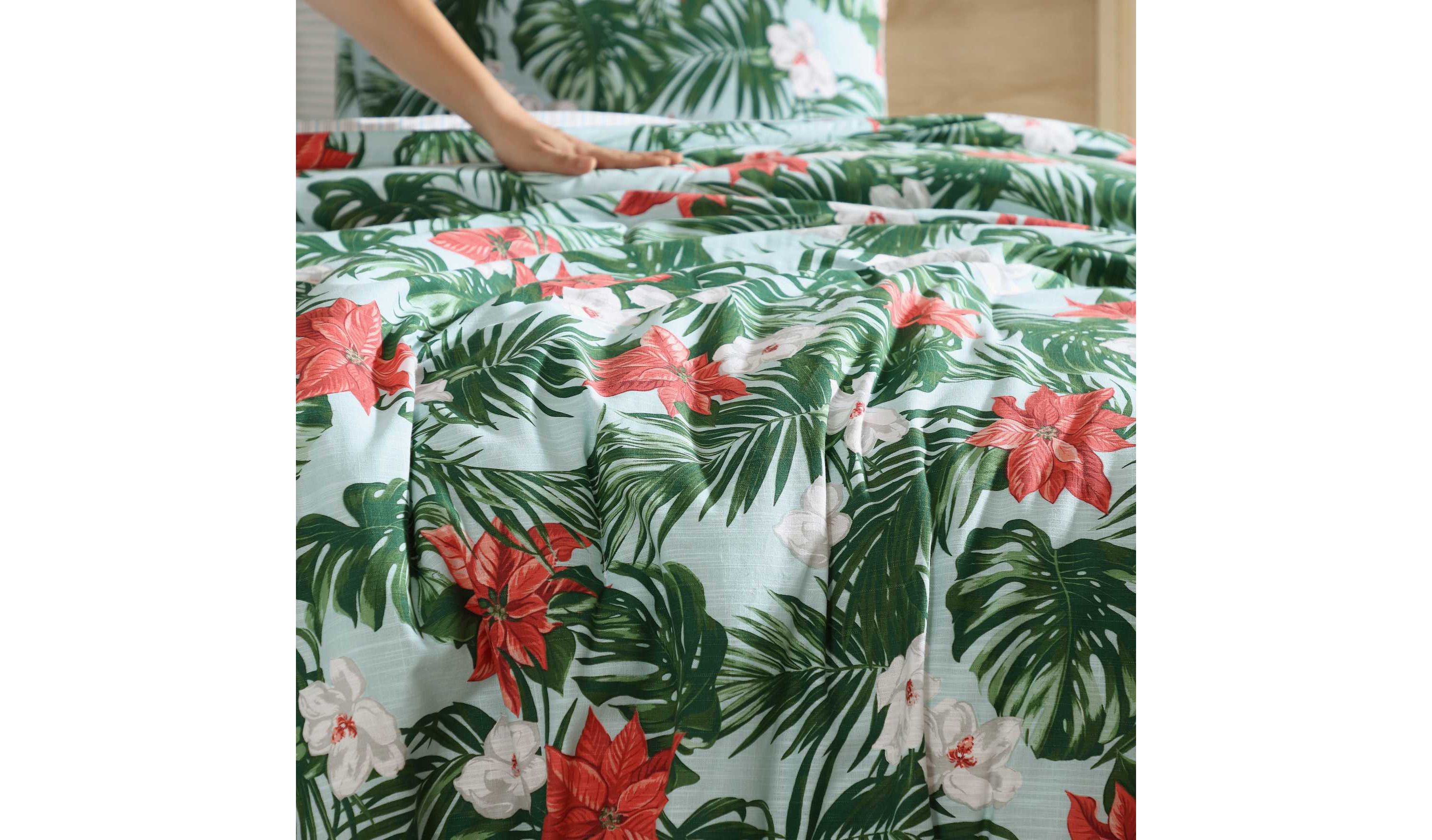 Festive Palms Cotton Comforter-Sham Set
