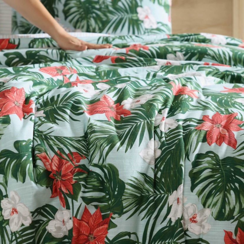 Festive Palms Cotton Comforter-Sham Set
