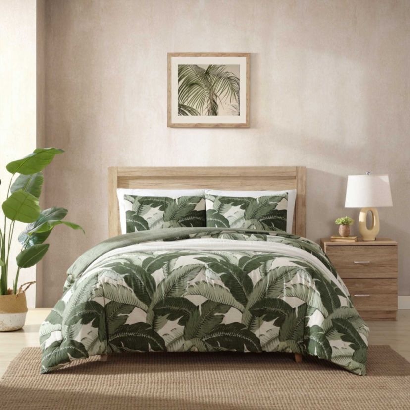 Vintage Palms Cotton Duvet Cover Set