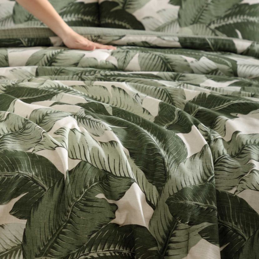 Vintage Palms Cotton Duvet Cover Set