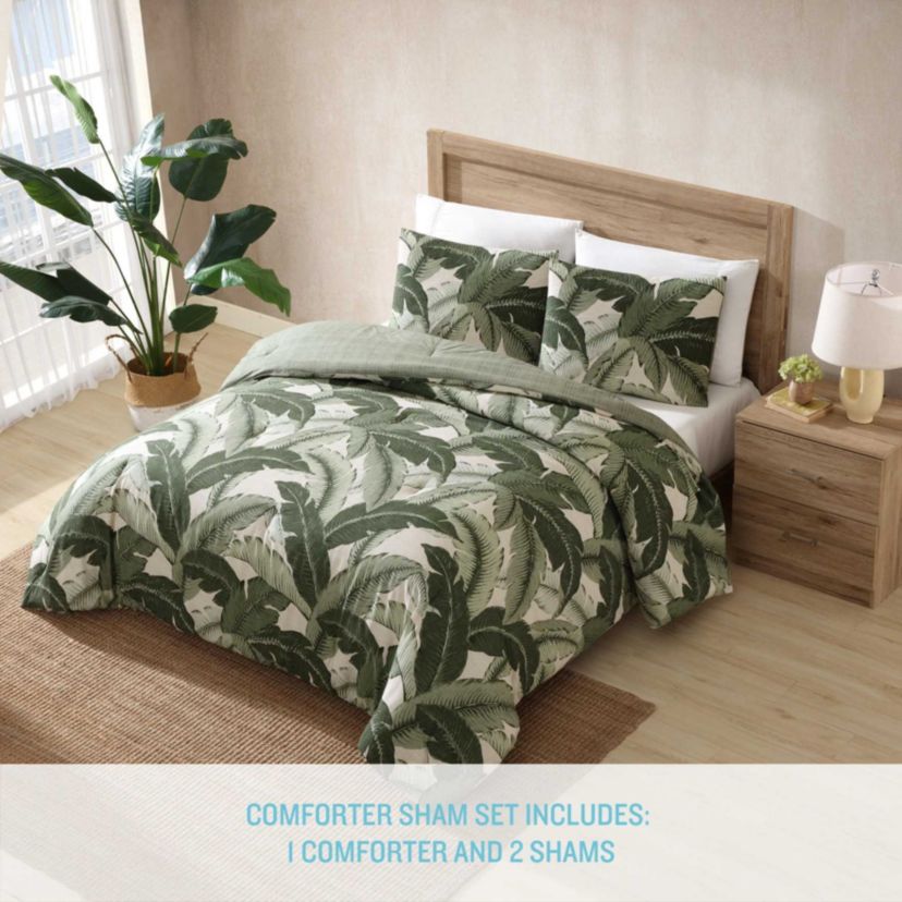 Vintage Palms Cotton Duvet Cover Set