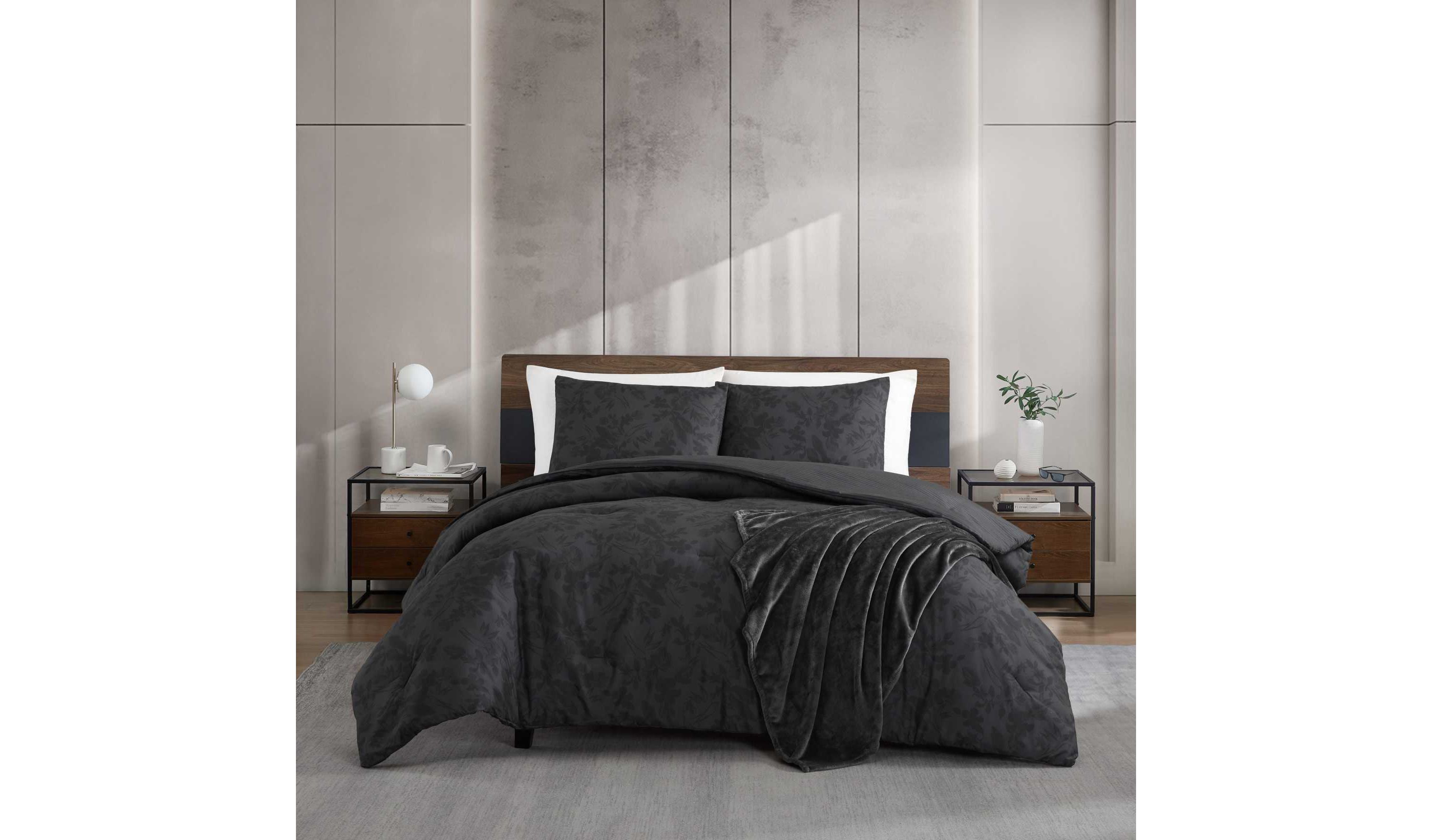 Silhouette Floral Microfiber Comforter Sham Bonus Set