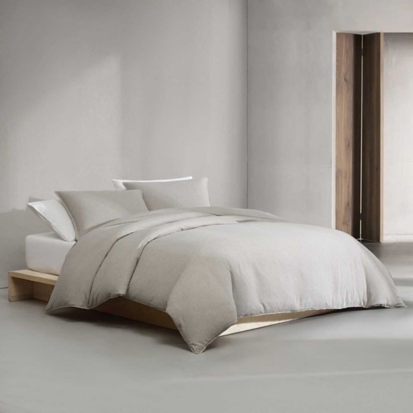 Melange Flannel Cotton Comforter-Sham Set