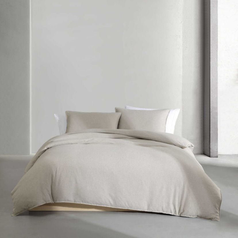 Melange Flannel Cotton Duvet Cover Set