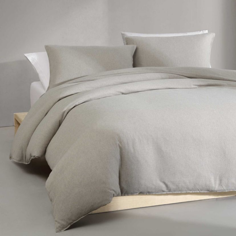 Melange Flannel Cotton Duvet Cover Set