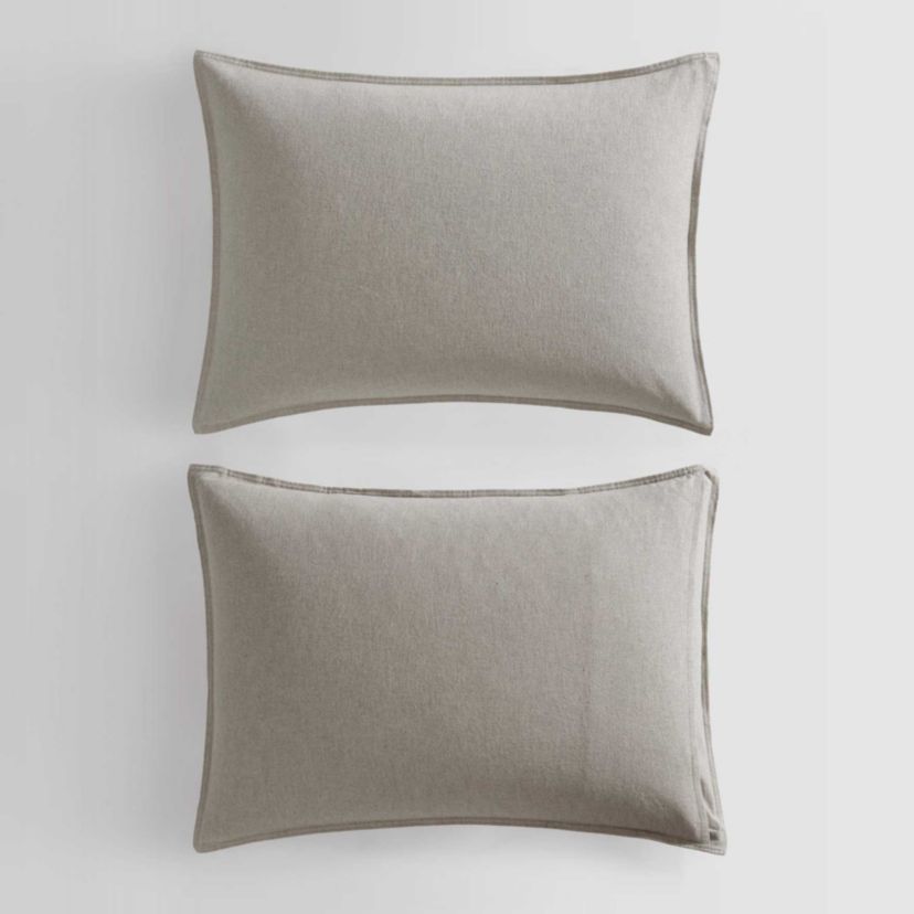 Melange Flannel Cotton Duvet Cover Set