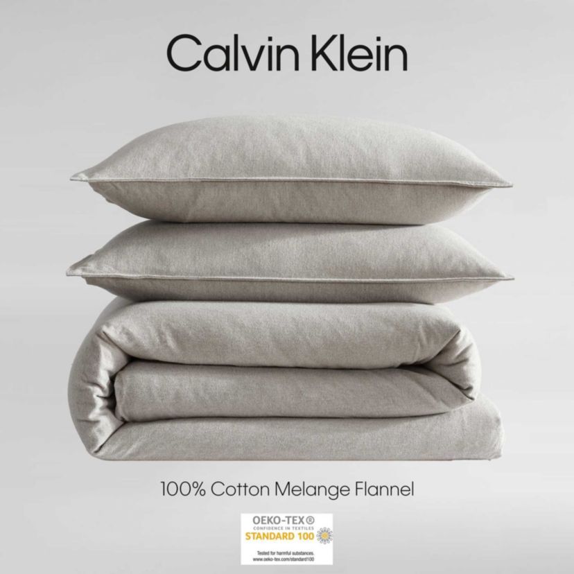 Melange Flannel Cotton Duvet Cover Set