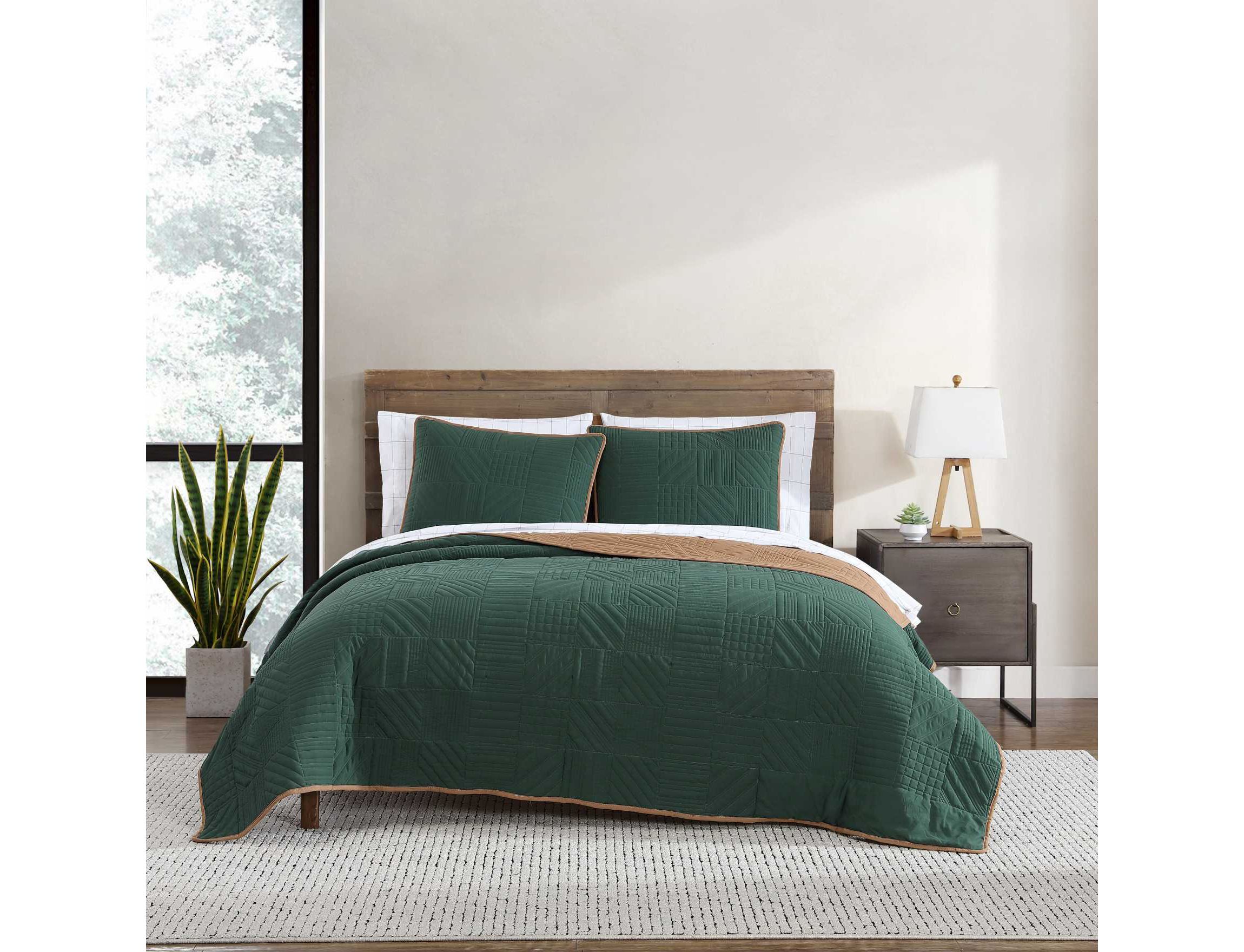 Solid Washed Microfiber Microfiber Quilt Set