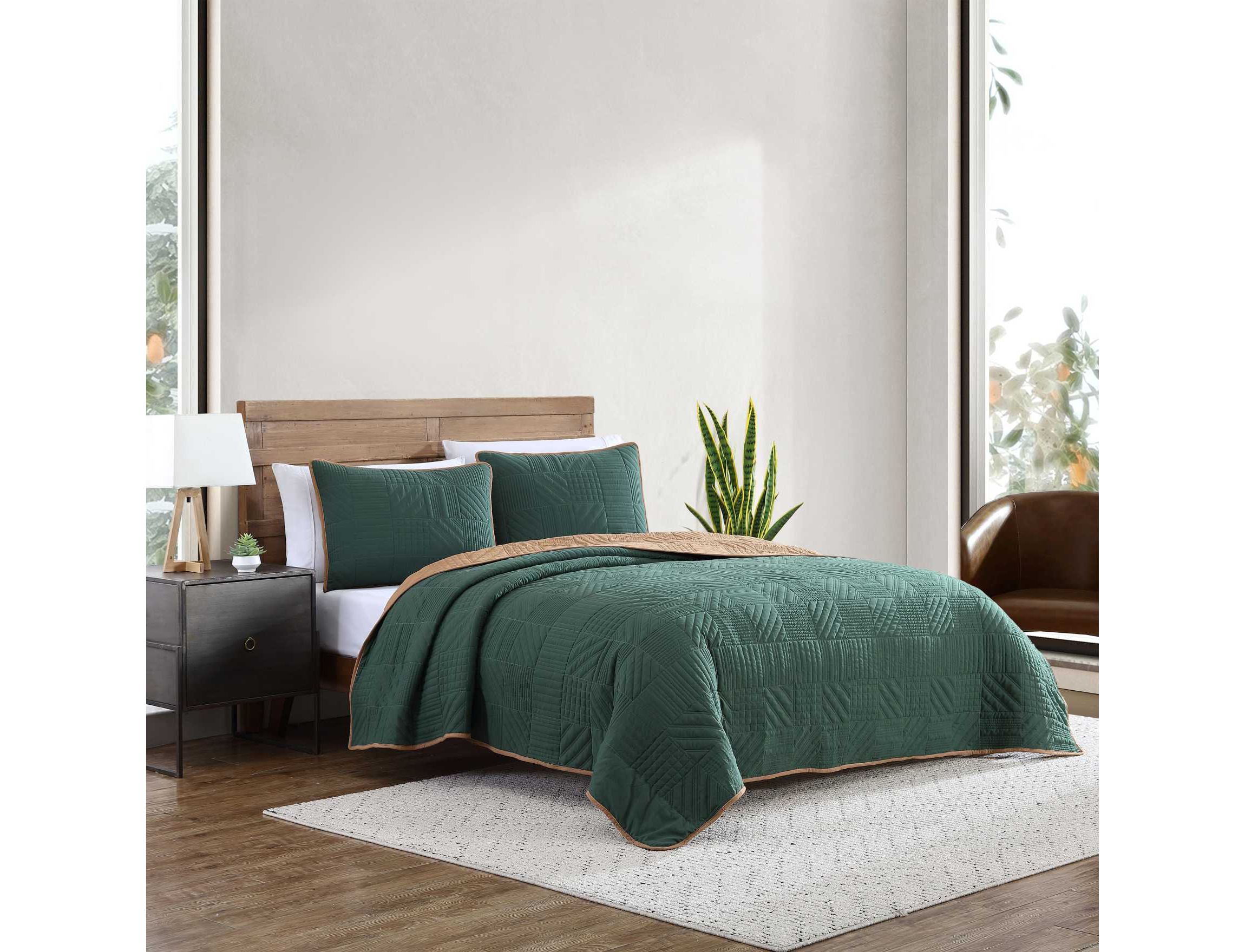 Solid Washed Microfiber Microfiber Quilt Set