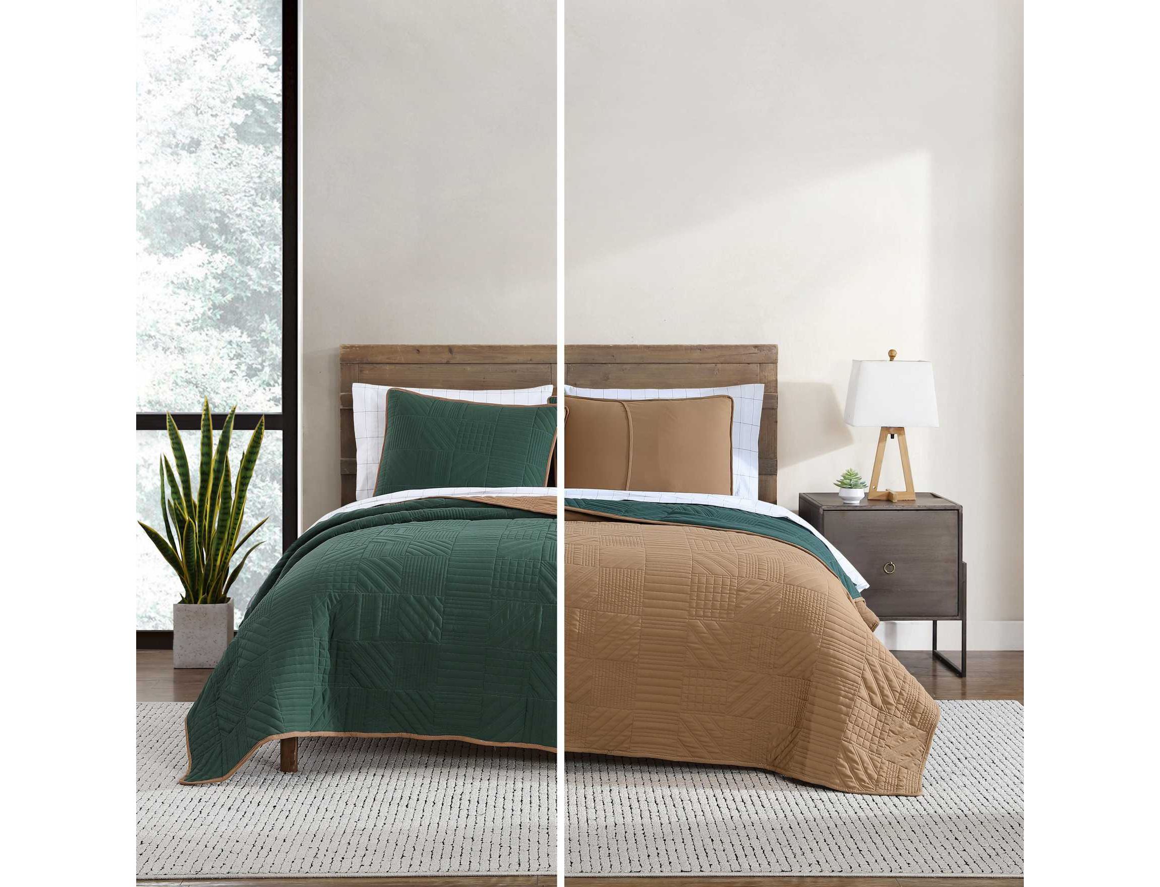 Solid Washed Microfiber Microfiber Quilt Set