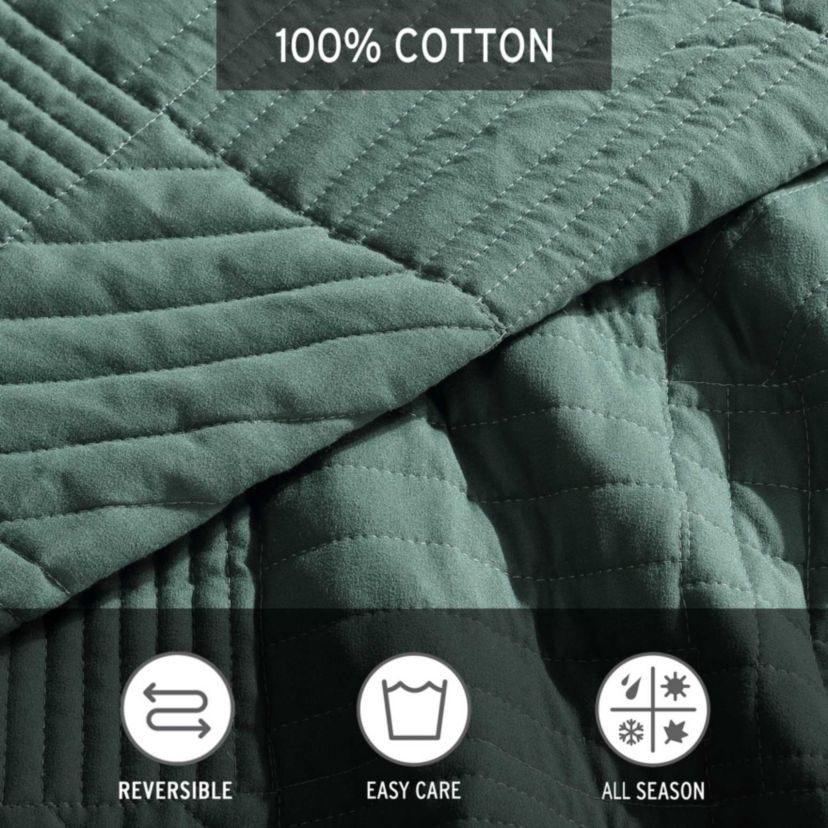 Solid Washed Microfiber Microfiber Quilt Set