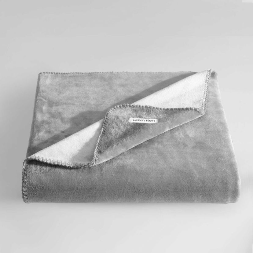 Modern Reversible Solid Microfiber Throw