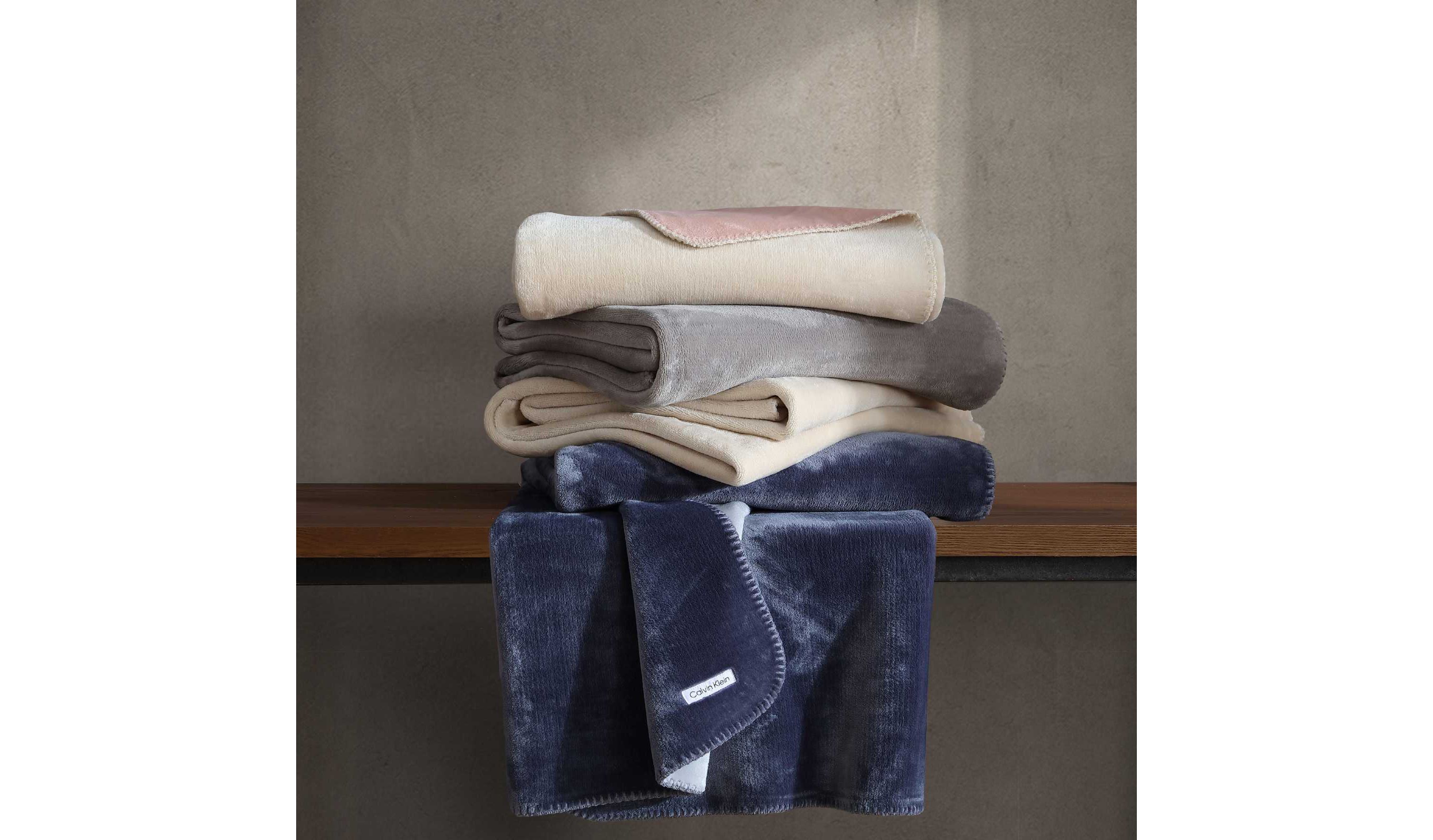 Modern Reversible Solid Microfiber Throw
