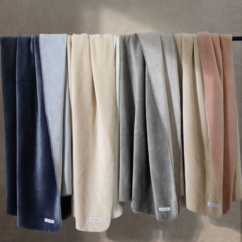 Modern Reversible Solid Microfiber Throw