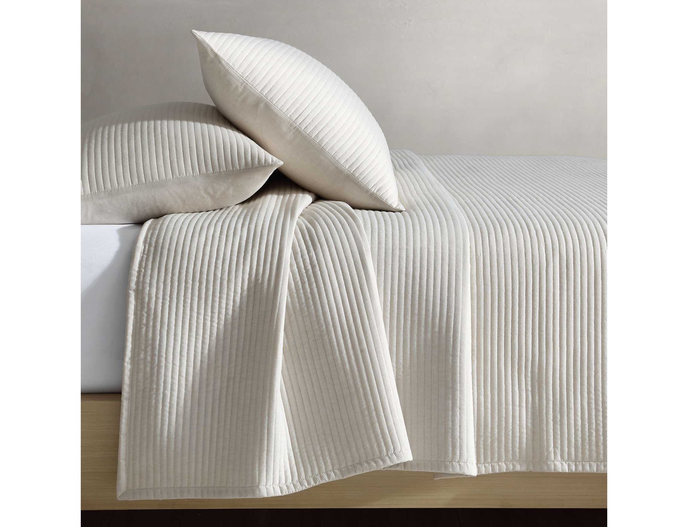 Mini Channel Stitch Solid Cotton Blend Quilt Set