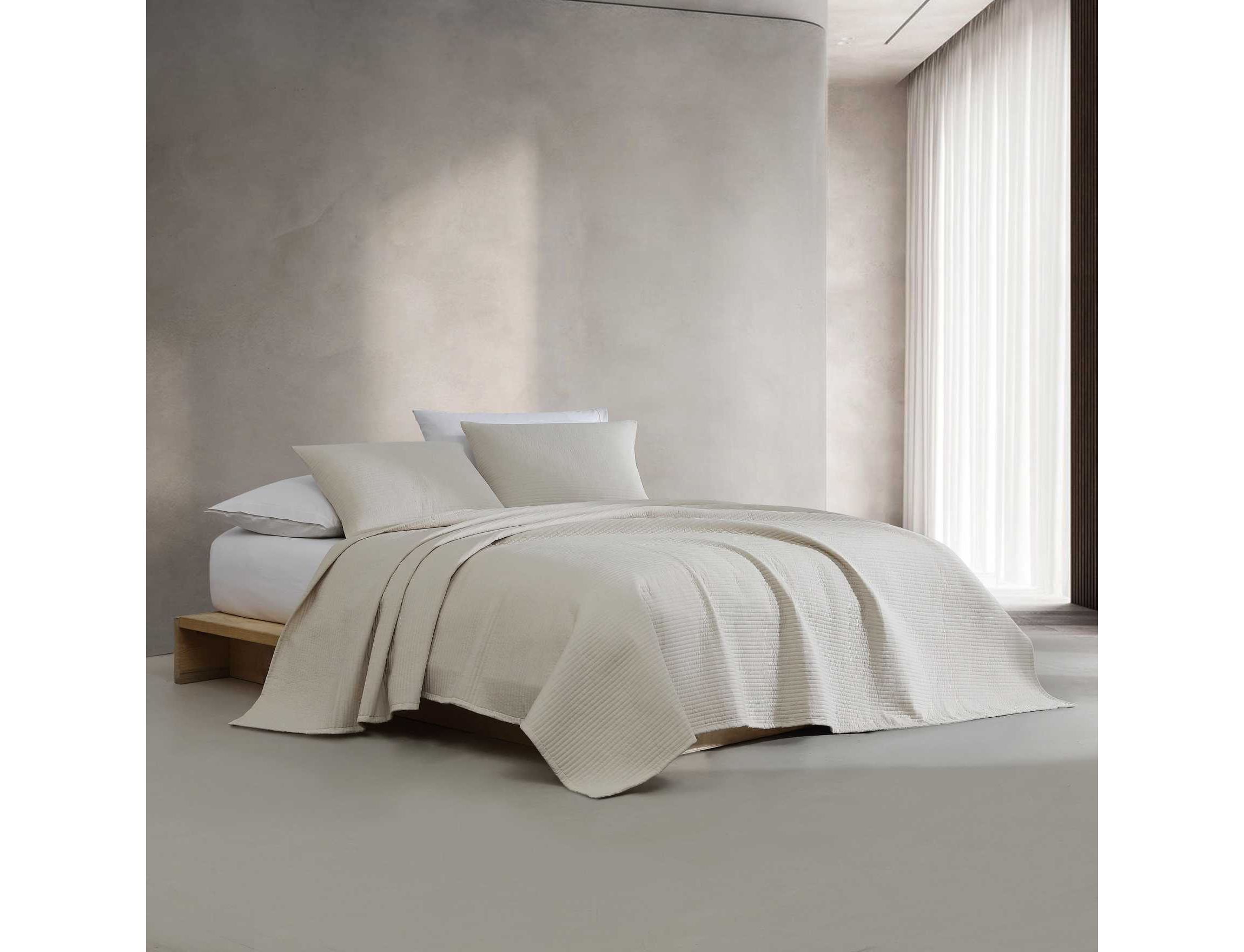 Mini Channel Stitch Solid Cotton Blend Quilt Set