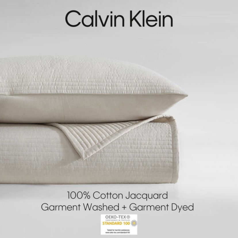 Mini Channel Stitch Solid Cotton Blend Quilt Set