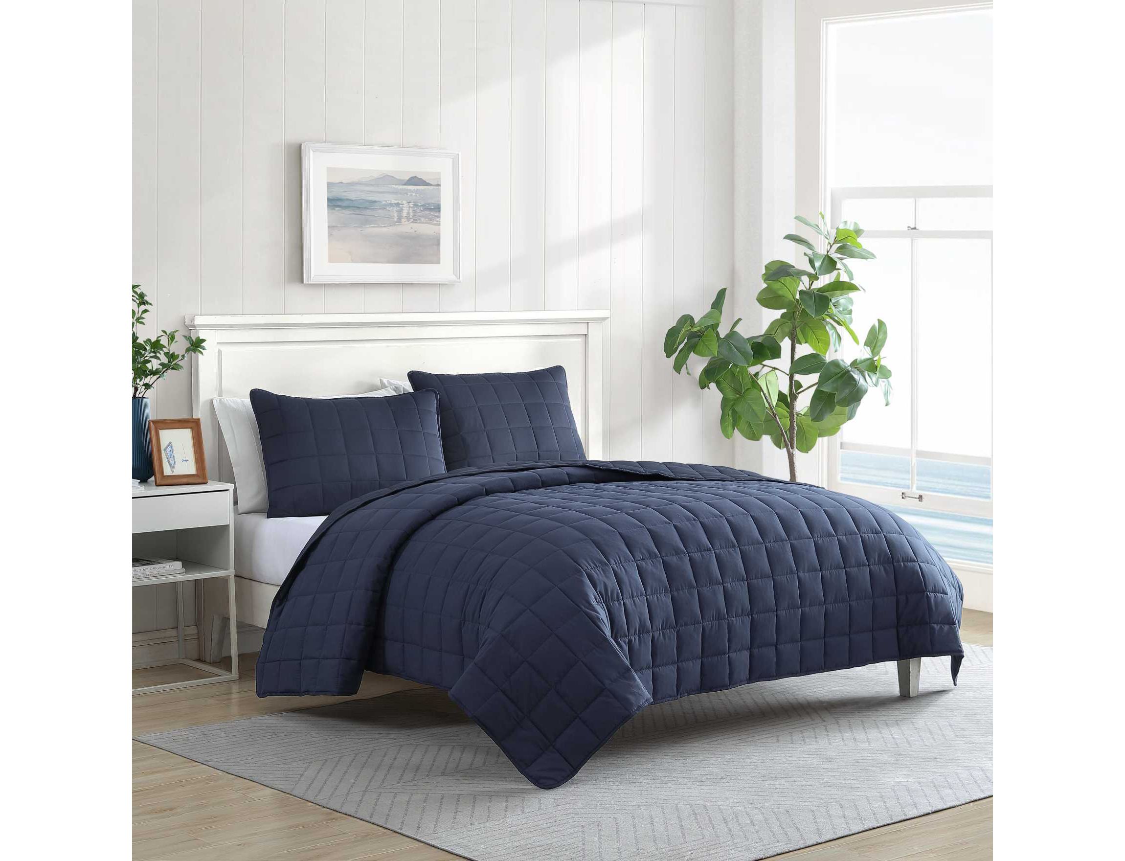 Solid Brushed Micro Jersey Microfiber Quilt Set