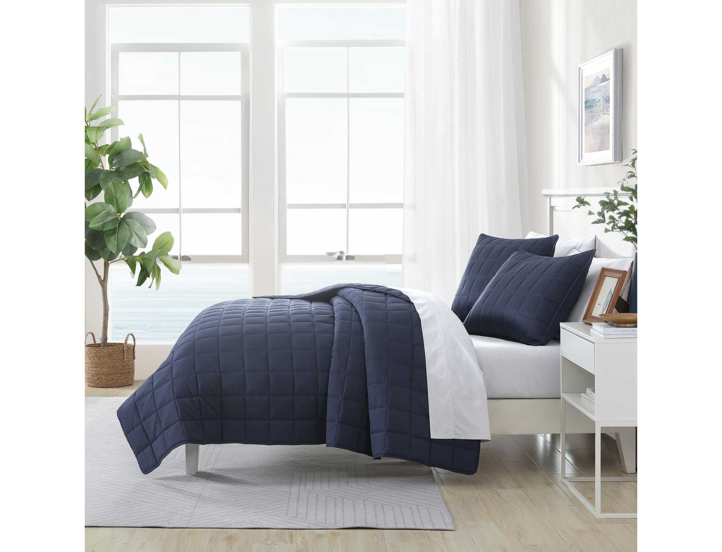 Solid Brushed Micro Jersey Microfiber Quilt Set