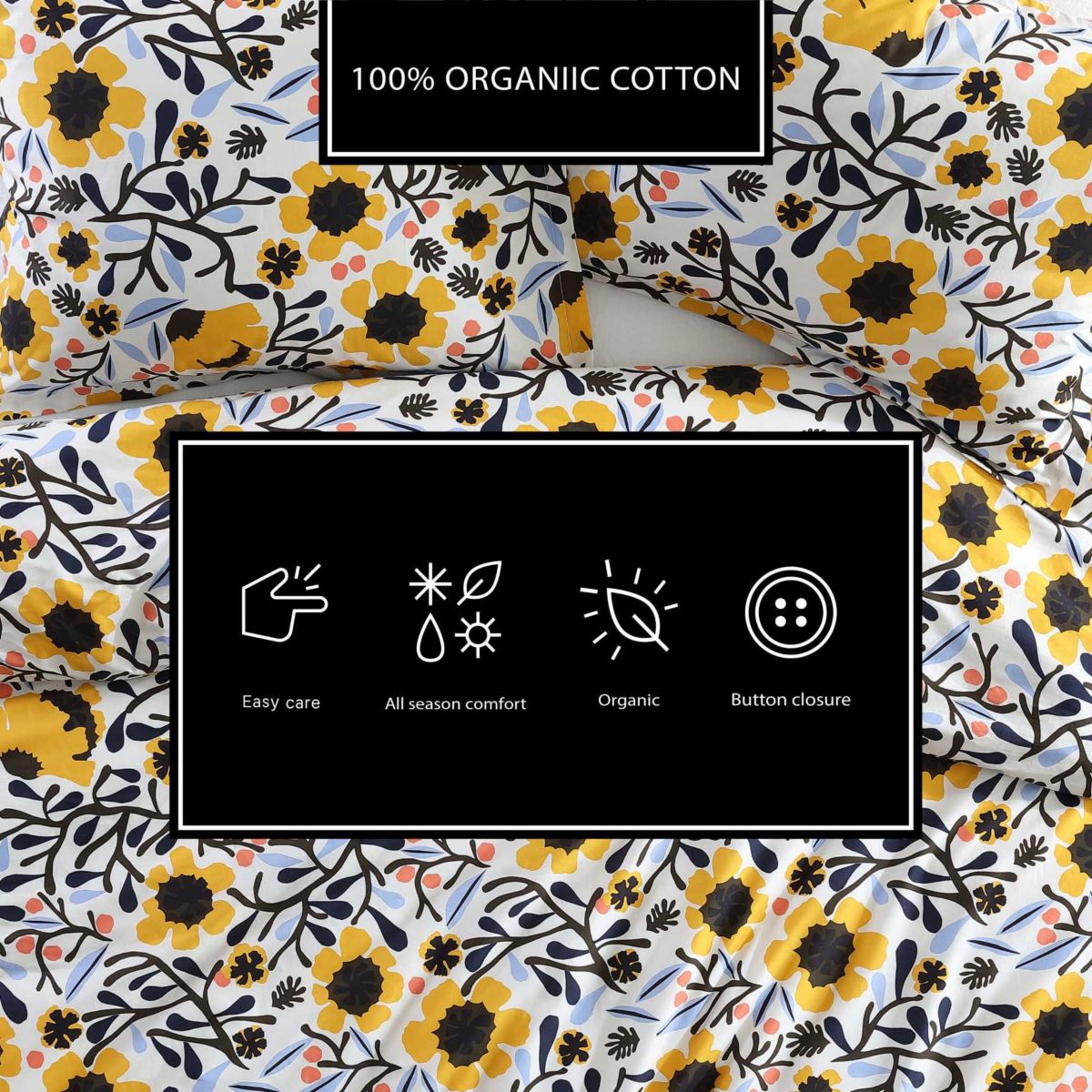 Mykero Cotton Duvet Cover Set