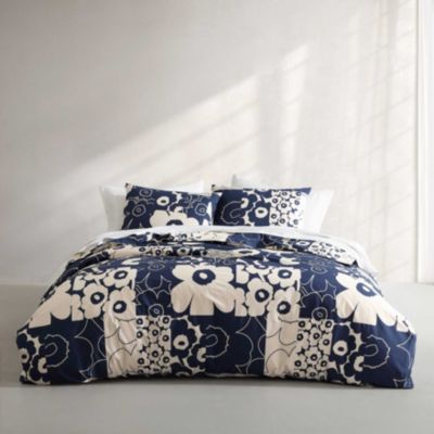 Marimekko Unikko Kollaasi Cotton Duvet Cover Set, Blue -  0883893925571