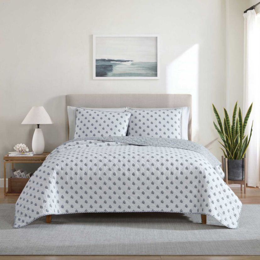 Coral Beach Cotton Quilt-Sham Set