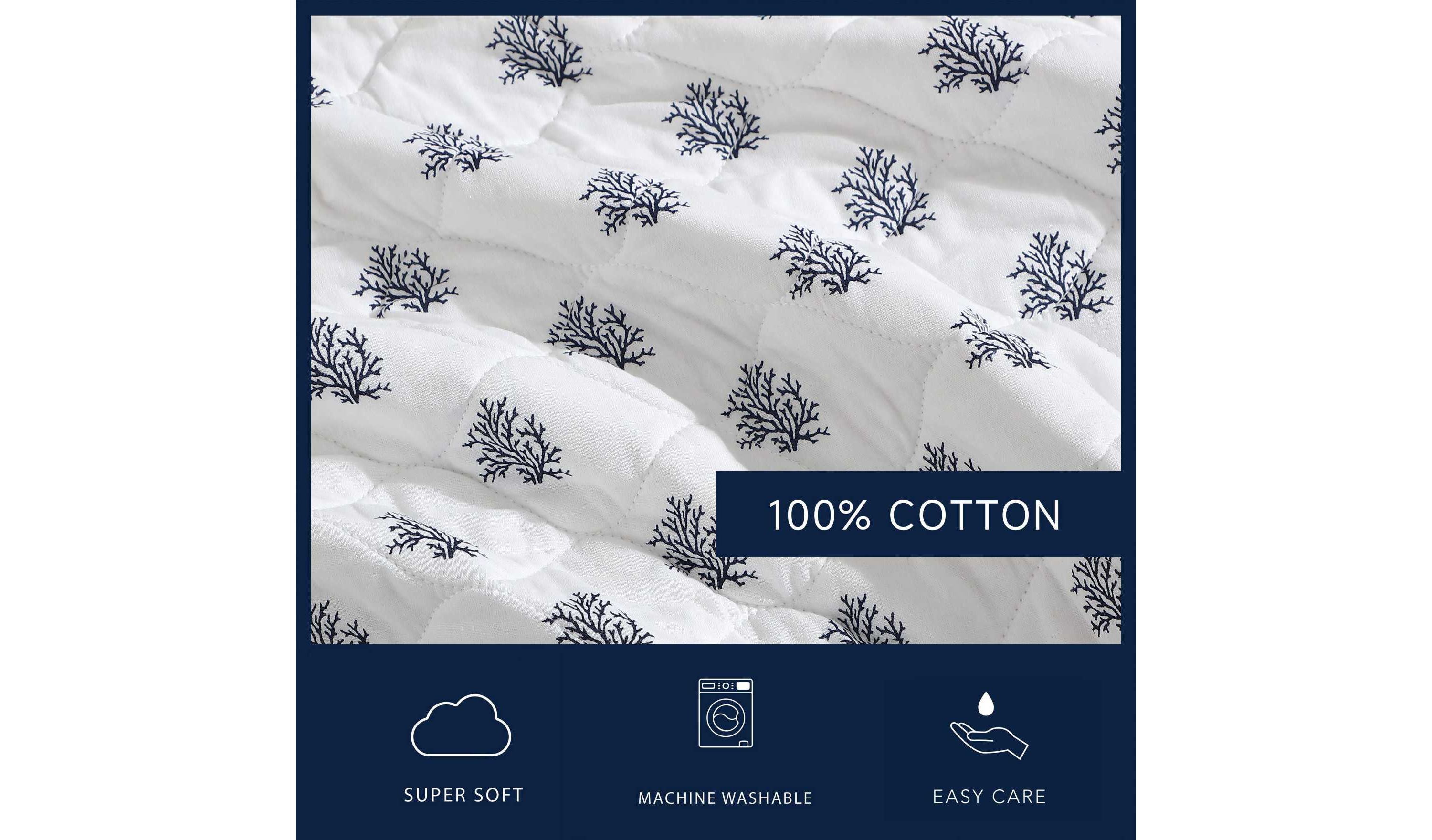 Coral Beach Cotton Quilt-Sham Set