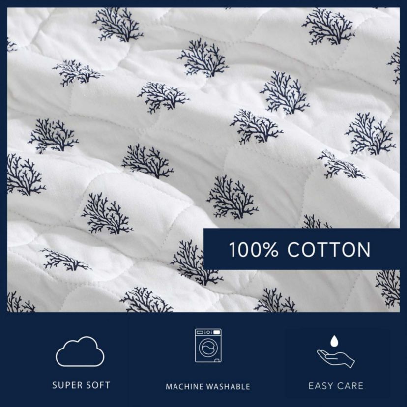 Coral Beach Cotton Quilt-Sham Set