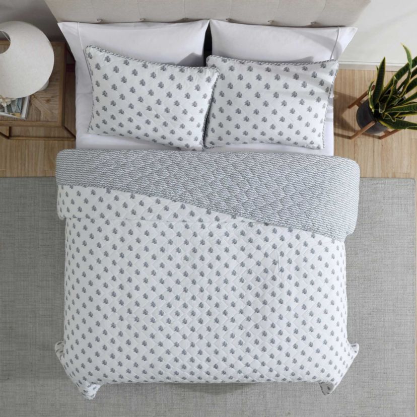 Coral Beach Cotton Quilt-Sham Set
