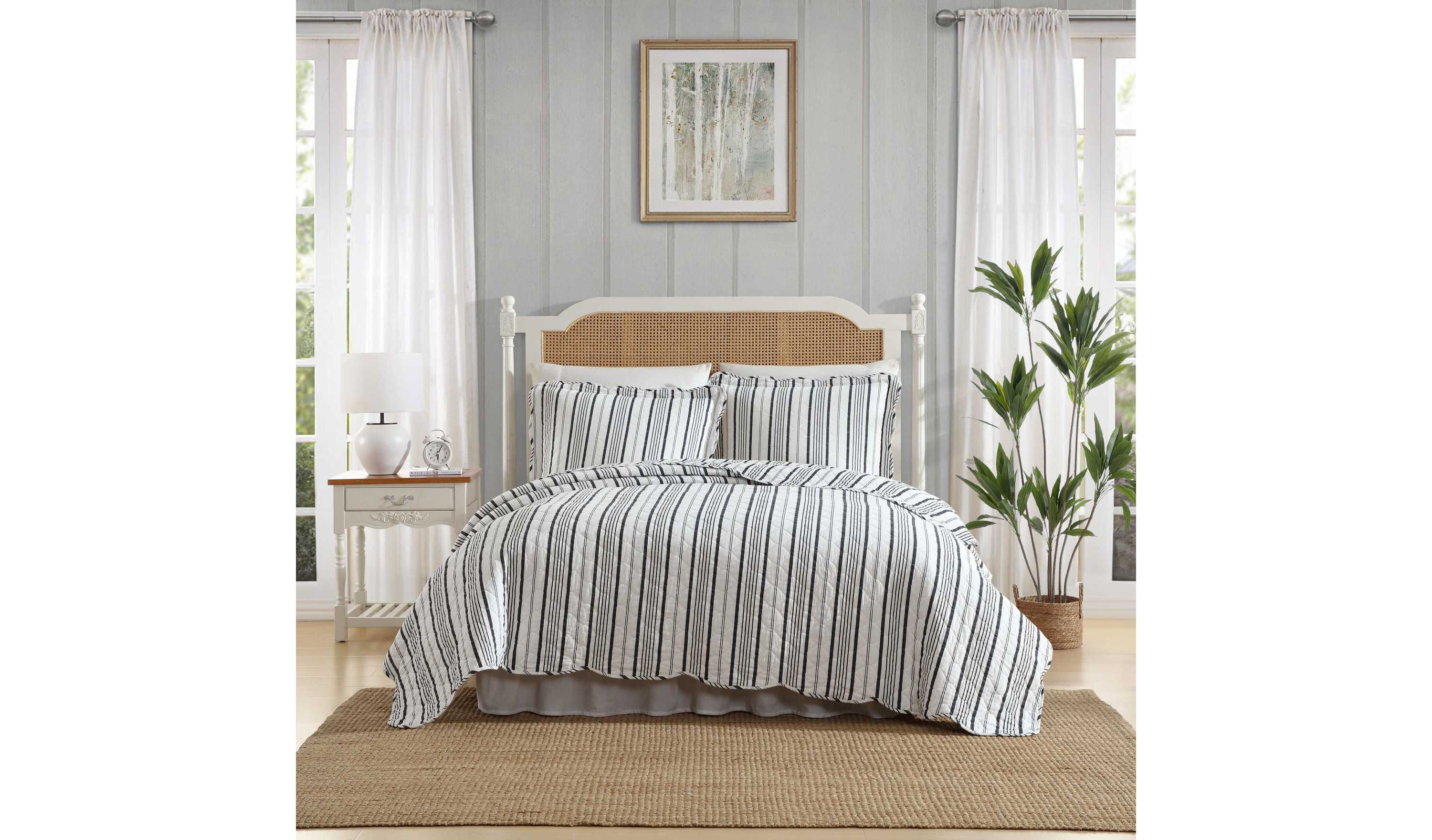 Stripe Perfection Cotton Quilt-Sham Set