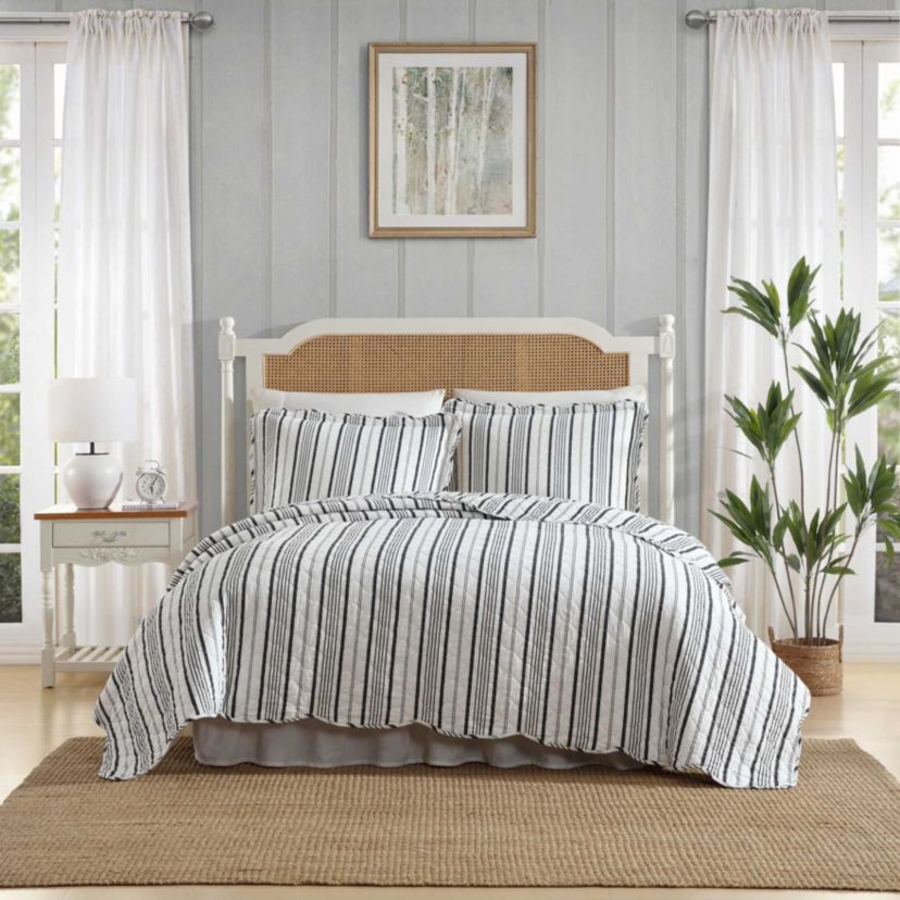 Stripe Perfection Cotton Quilt-Sham Set