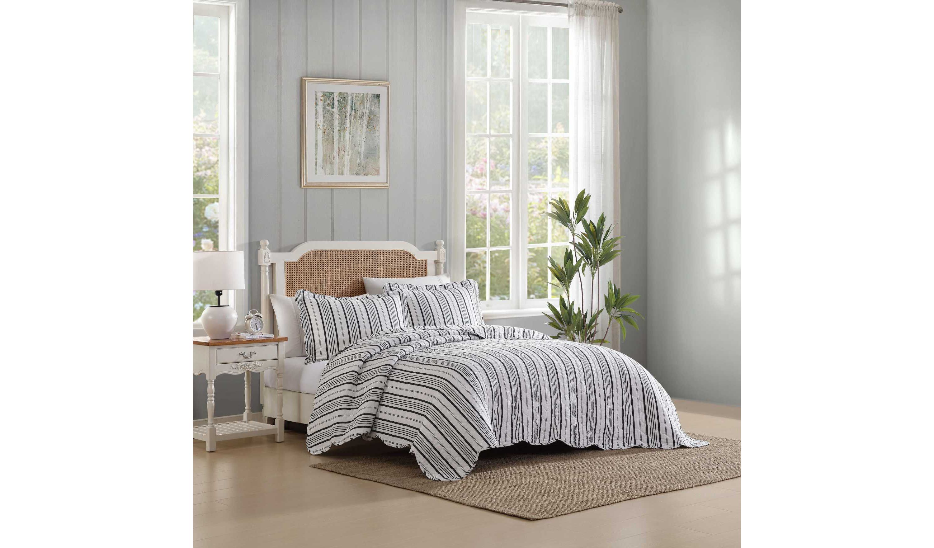 Stripe Perfection Cotton Quilt-Sham Set