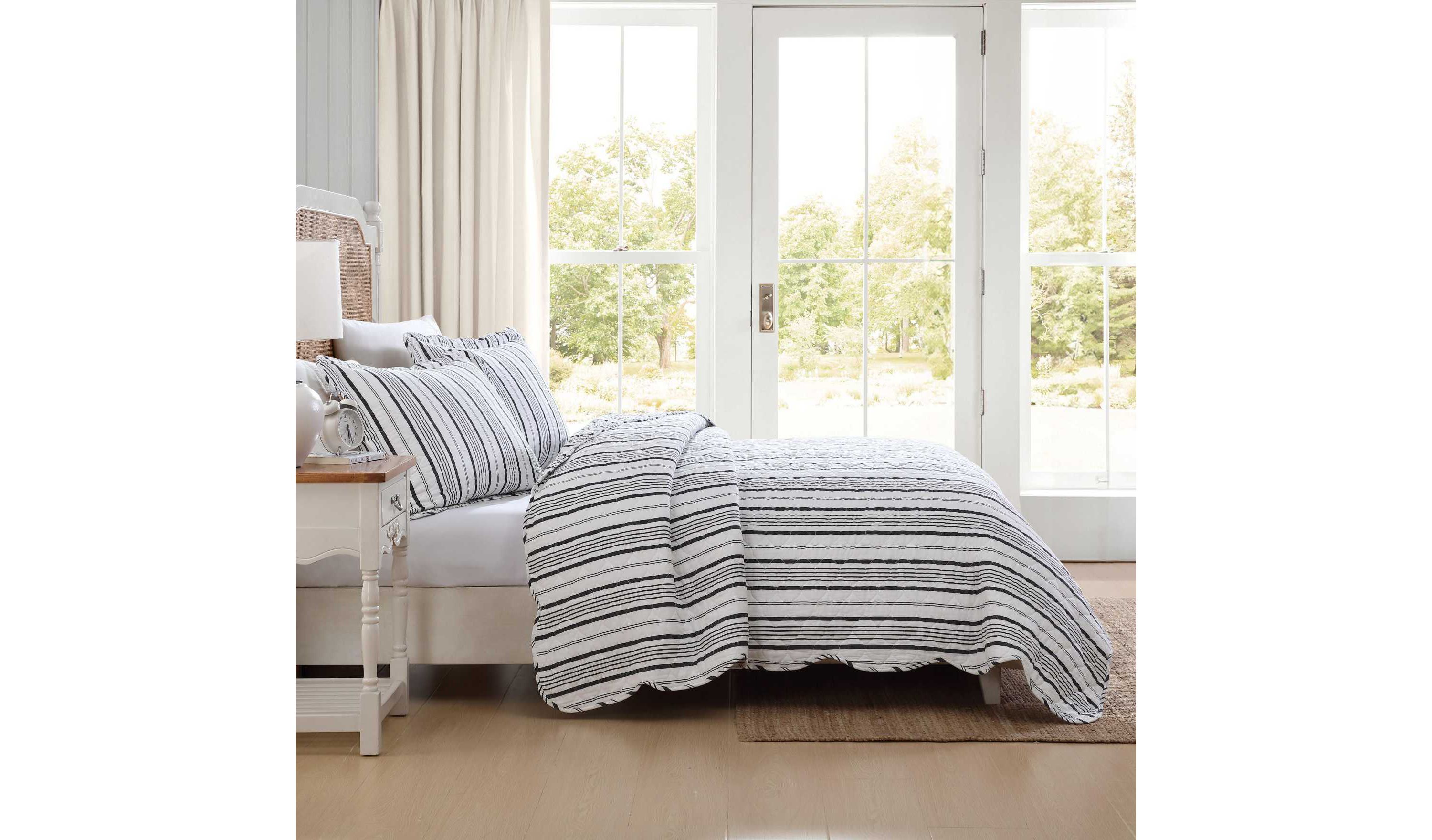 Stripe Perfection Cotton Quilt-Sham Set