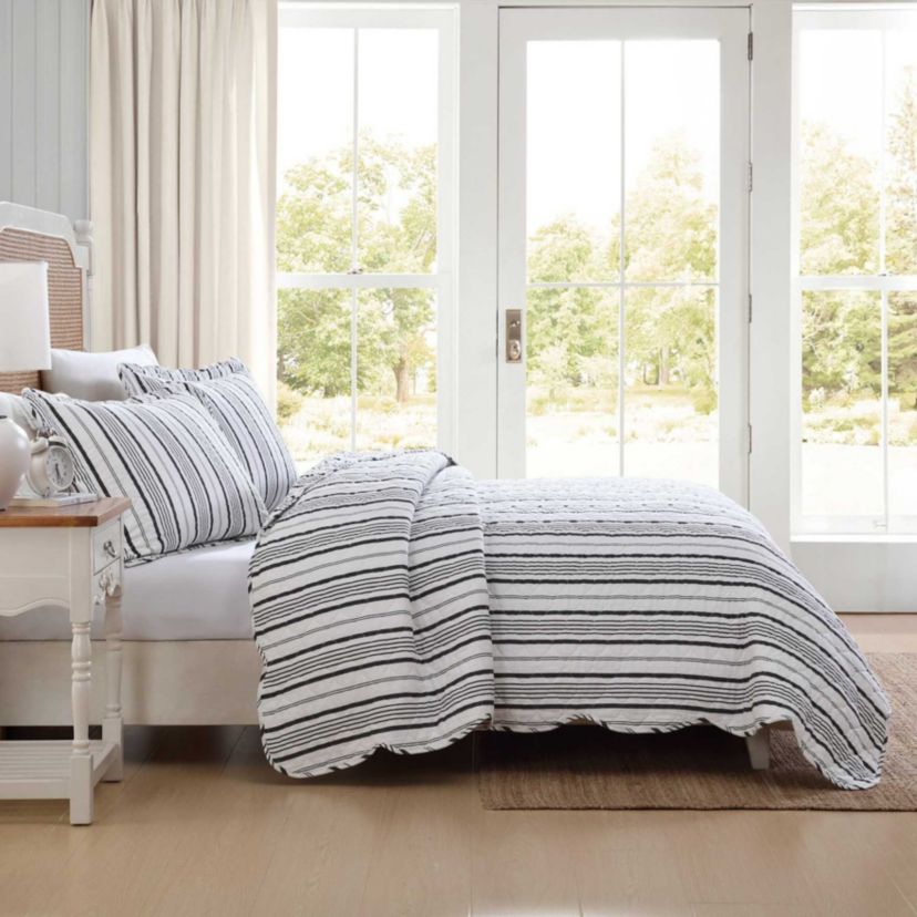 Stripe Perfection Cotton Quilt-Sham Set
