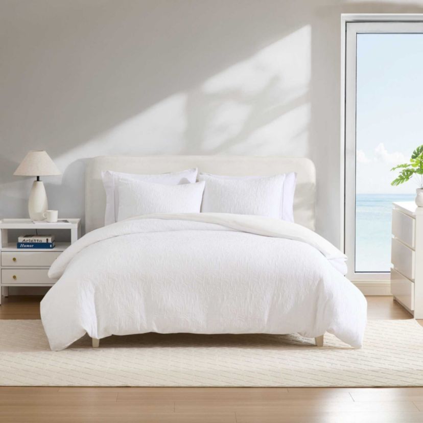 Seaside Floral Cotton Duvet Cover Set