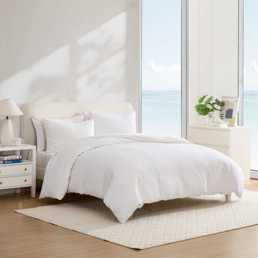 Seaside Floral Cotton Duvet Cover Set