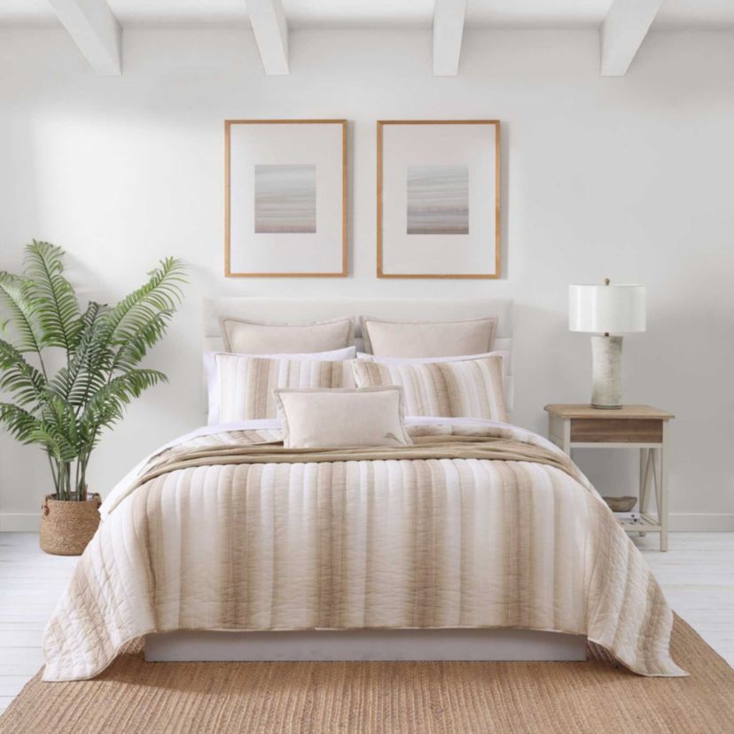 La Prisma Stripe Texture Cotton Quilt-Sham Set
