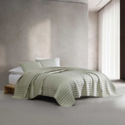 Calvin Klein Tencel Solid Quilt Set, Green, King
