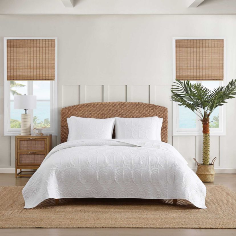 Line Palm Cotton Quilt Set