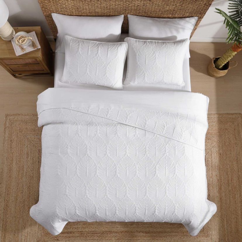Line Palm Cotton Quilt Set