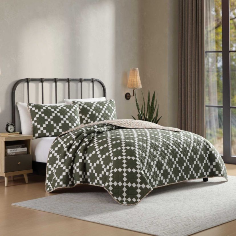 Diamond Floral Cotton Quilt Set