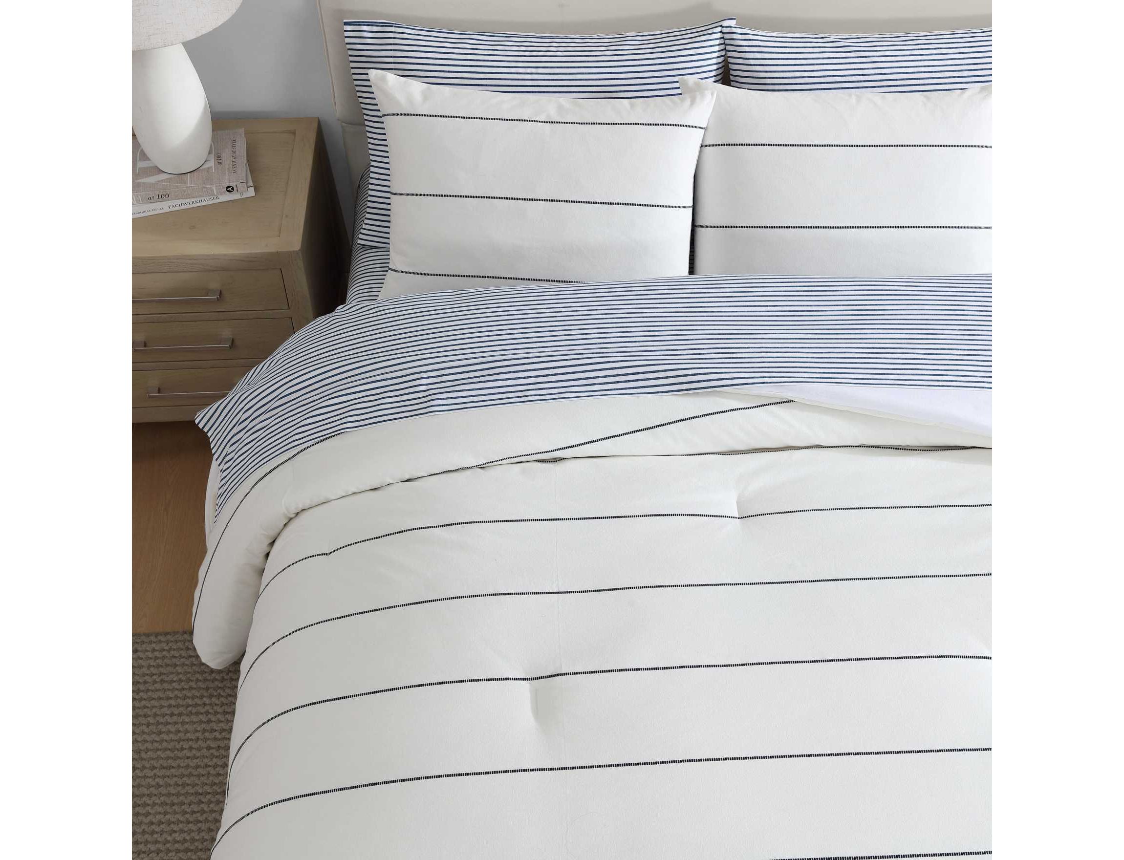 Naval Stripe Cotton Duvet Cover Set